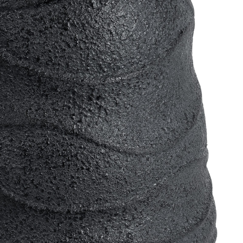 GloboStar® Artificial Garden BOLOGNA 20727 Επιδαπέδιο Πολυεστερικό Τσιμεντένιο Κασπώ Γλάστρα – Flower Pot Μαύρο Φ45 x Υ90cm