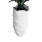 GloboStar® Artificial Garden PORTOFINO 20729 Επιδαπέδιο Πολυεστερικό Τσιμεντένιο Κασπώ Γλάστρα – Flower Pot Λευκό Φ50 x Υ110cm