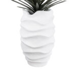 GloboStar® Artificial Garden PORTOFINO 20730 Επιδαπέδιο Πολυεστερικό Τσιμεντένιο Κασπώ Γλάστρα – Flower Pot Λευκό Φ50 x Υ80cm