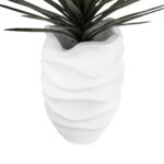 GloboStar® Artificial Garden PORTOFINO 20730 Επιδαπέδιο Πολυεστερικό Τσιμεντένιο Κασπώ Γλάστρα – Flower Pot Λευκό Φ50 x Υ80cm