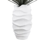 GloboStar® Artificial Garden PORTOFINO 20730 Επιδαπέδιο Πολυεστερικό Τσιμεντένιο Κασπώ Γλάστρα – Flower Pot Λευκό Φ50 x Υ80cm