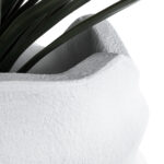 GloboStar® Artificial Garden PORTOFINO 20730 Επιδαπέδιο Πολυεστερικό Τσιμεντένιο Κασπώ Γλάστρα – Flower Pot Λευκό Φ50 x Υ80cm