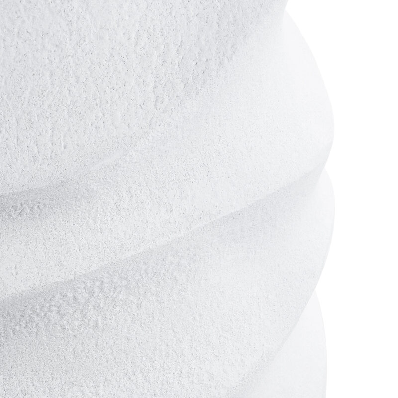 GloboStar® Artificial Garden PORTOFINO 20730 Επιδαπέδιο Πολυεστερικό Τσιμεντένιο Κασπώ Γλάστρα – Flower Pot Λευκό Φ50 x Υ80cm