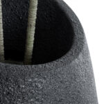 GloboStar® Artificial Garden MESTRE 20731 Επιδαπέδιο Πολυεστερικό Τσιμεντένιο Κασπώ Γλάστρα – Flower Pot Μαύρο Φ50 x Υ90cm