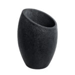 GloboStar® Artificial Garden MESTRE 20732 Επιδαπέδιο Πολυεστερικό Τσιμεντένιο Κασπώ Γλάστρα – Flower Pot Μαύρο Φ40 x Υ60cm