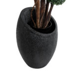 GloboStar® Artificial Garden MESTRE 20732 Επιδαπέδιο Πολυεστερικό Τσιμεντένιο Κασπώ Γλάστρα – Flower Pot Μαύρο Φ40 x Υ60cm