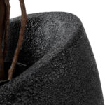 GloboStar® Artificial Garden MESTRE 20732 Επιδαπέδιο Πολυεστερικό Τσιμεντένιο Κασπώ Γλάστρα – Flower Pot Μαύρο Φ40 x Υ60cm