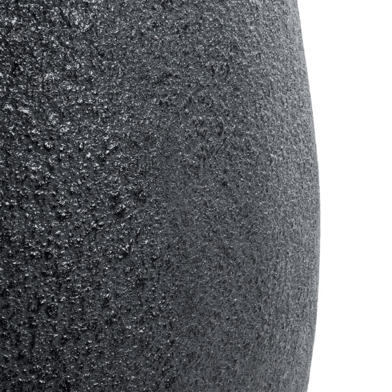 GloboStar® Artificial Garden MESTRE 20732 Επιδαπέδιο Πολυεστερικό Τσιμεντένιο Κασπώ Γλάστρα – Flower Pot Μαύρο Φ40 x Υ60cm