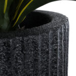 GloboStar® Artificial Garden MATERA 20733 Επιδαπέδιο Πολυεστερικό Τσιμεντένιο Κασπώ Γλάστρα – Flower Pot Μαύρο Φ42 x Υ120cm