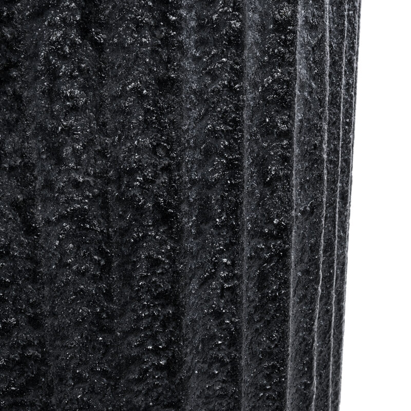 GloboStar® Artificial Garden MATERA 20733 Επιδαπέδιο Πολυεστερικό Τσιμεντένιο Κασπώ Γλάστρα – Flower Pot Μαύρο Φ42 x Υ120cm