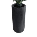 GloboStar® Artificial Garden MATERA 20734 Επιδαπέδιο Πολυεστερικό Τσιμεντένιο Κασπώ Γλάστρα – Flower Pot Μαύρο Φ42 x Υ90cm