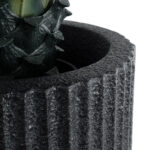 GloboStar® Artificial Garden MATERA 20734 Επιδαπέδιο Πολυεστερικό Τσιμεντένιο Κασπώ Γλάστρα – Flower Pot Μαύρο Φ42 x Υ90cm