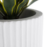 GloboStar® Artificial Garden MARSALA 20735 Επιδαπέδιο Πολυεστερικό Τσιμεντένιο Κασπώ Γλάστρα – Flower Pot Λευκό Φ41 x Υ120cm