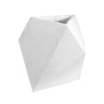 GloboStar® Artificial Garden ALBEROBELLO 20737 Επιδαπέδιο Πολυεστερικό Τσιμεντένιο Κασπώ Γλάστρα – Flower Pot Λευκό Μ50 x Π30 x Υ50cm