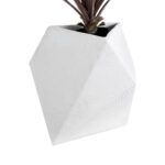 GloboStar® Artificial Garden ALBEROBELLO 20737 Επιδαπέδιο Πολυεστερικό Τσιμεντένιο Κασπώ Γλάστρα – Flower Pot Λευκό Μ50 x Π30 x Υ50cm