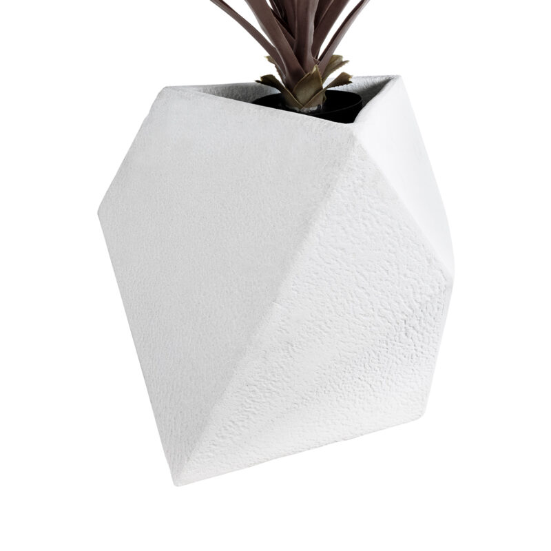 GloboStar® Artificial Garden ALBEROBELLO 20737 Επιδαπέδιο Πολυεστερικό Τσιμεντένιο Κασπώ Γλάστρα – Flower Pot Λευκό Μ50 x Π30 x Υ50cm