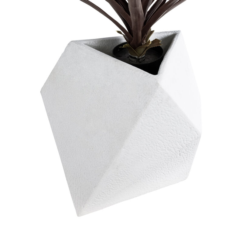 GloboStar® Artificial Garden ALBEROBELLO 20737 Επιδαπέδιο Πολυεστερικό Τσιμεντένιο Κασπώ Γλάστρα – Flower Pot Λευκό Μ50 x Π30 x Υ50cm
