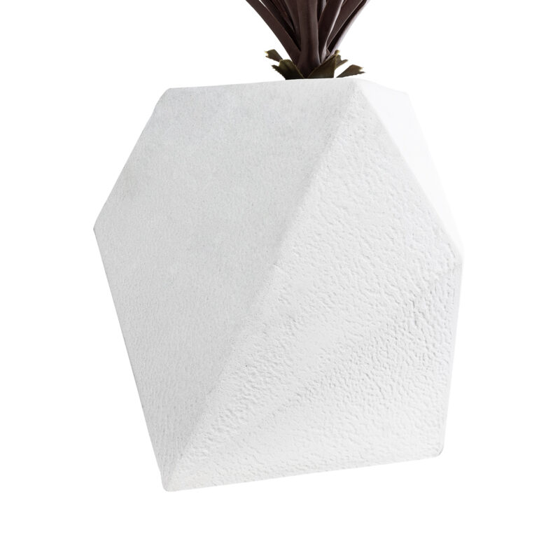 GloboStar® Artificial Garden ALBEROBELLO 20737 Επιδαπέδιο Πολυεστερικό Τσιμεντένιο Κασπώ Γλάστρα – Flower Pot Λευκό Μ50 x Π30 x Υ50cm