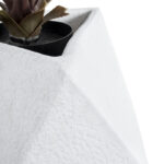 GloboStar® Artificial Garden ALBEROBELLO 20737 Επιδαπέδιο Πολυεστερικό Τσιμεντένιο Κασπώ Γλάστρα – Flower Pot Λευκό Μ50 x Π30 x Υ50cm