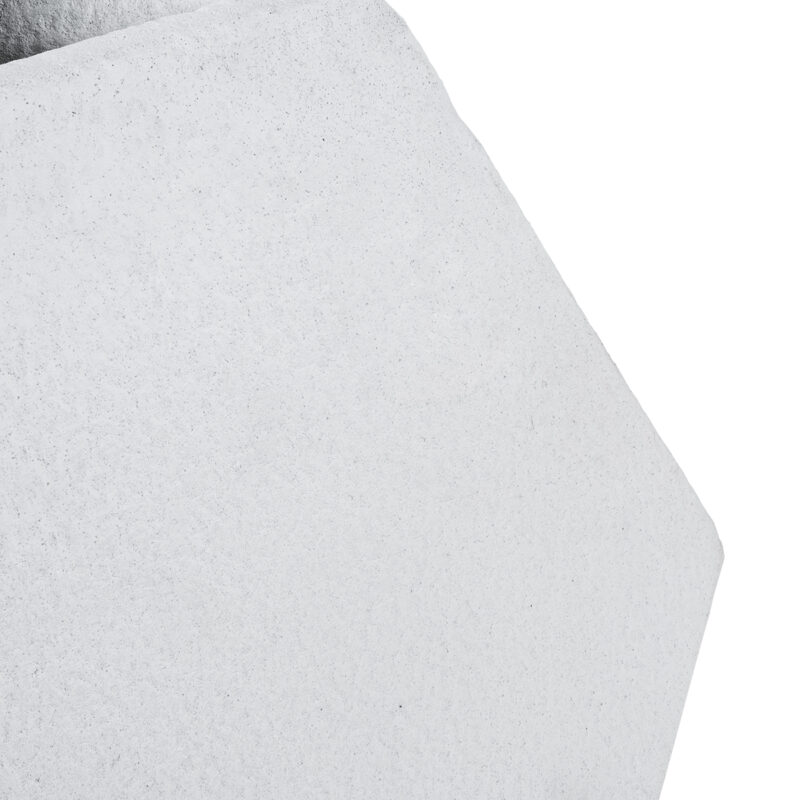 GloboStar® Artificial Garden ALBEROBELLO 20737 Επιδαπέδιο Πολυεστερικό Τσιμεντένιο Κασπώ Γλάστρα – Flower Pot Λευκό Μ50 x Π30 x Υ50cm