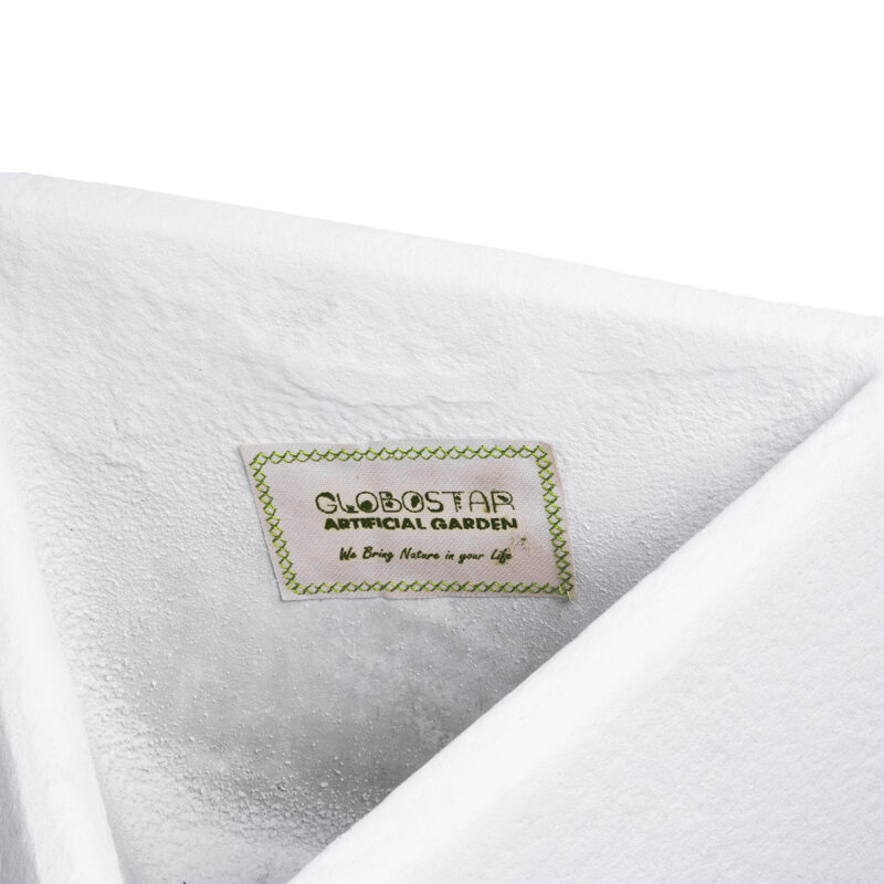 GloboStar® Artificial Garden ALBEROBELLO 20737 Επιδαπέδιο Πολυεστερικό Τσιμεντένιο Κασπώ Γλάστρα – Flower Pot Λευκό Μ50 x Π30 x Υ50cm