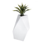 GloboStar® Artificial Garden ALBEROBELLO 20738 Επιδαπέδιο Πολυεστερικό Τσιμεντένιο Κασπώ Γλάστρα – Flower Pot Λευκό Μ58 x Π30 x Υ90cm