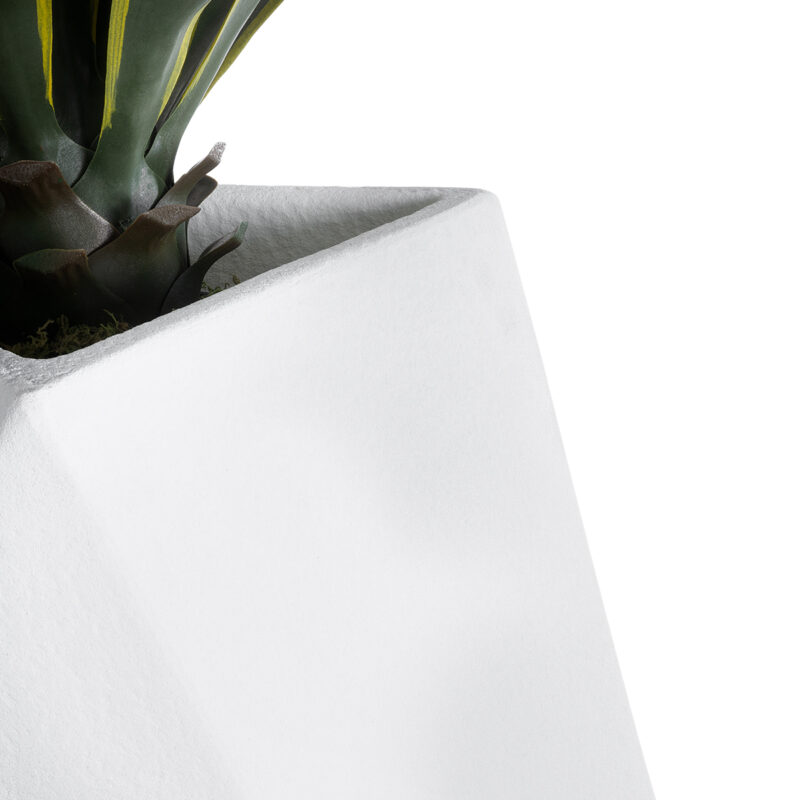 GloboStar® Artificial Garden ALBEROBELLO 20738 Επιδαπέδιο Πολυεστερικό Τσιμεντένιο Κασπώ Γλάστρα – Flower Pot Λευκό Μ58 x Π30 x Υ90cm