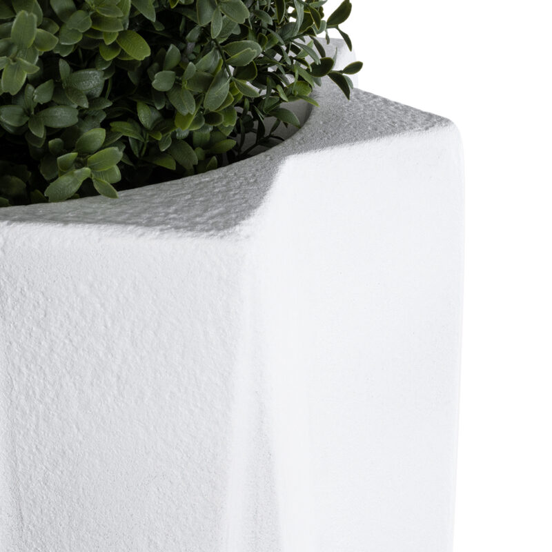 GloboStar® Artificial Garden PADOVA 20739 Επιδαπέδιο Πολυεστερικό Τσιμεντένιο Κασπώ Γλάστρα – Flower Pot Λευκό Φ48 x Υ100cm