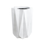 GloboStar® Artificial Garden PADOVA 20740 Επιδαπέδιο Πολυεστερικό Τσιμεντένιο Κασπώ Γλάστρα – Flower Pot Λευκό Φ46 x Υ67cm