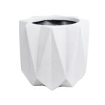 GloboStar® Artificial Garden PADOVA 20741 Επιδαπέδιο Πολυεστερικό Τσιμεντένιο Κασπώ Γλάστρα – Flower Pot Λευκό Φ51 x Υ46cm