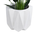 GloboStar® Artificial Garden PADOVA 20741 Επιδαπέδιο Πολυεστερικό Τσιμεντένιο Κασπώ Γλάστρα – Flower Pot Λευκό Φ51 x Υ46cm