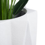 GloboStar® Artificial Garden PADOVA 20741 Επιδαπέδιο Πολυεστερικό Τσιμεντένιο Κασπώ Γλάστρα – Flower Pot Λευκό Φ51 x Υ46cm