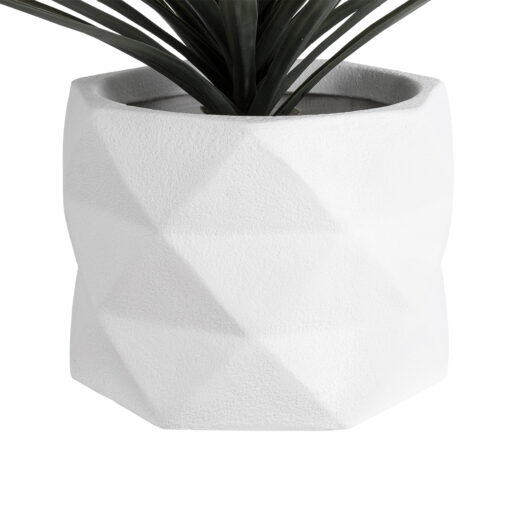 GloboStar® Artificial Garden VARENNA 20742 Επιδαπέδιο Πολυεστερικό Τσιμεντένιο Κασπώ Γλάστρα – Flower Pot Λευκό Φ40 x Υ30cm