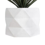 GloboStar® Artificial Garden VARENNA 20742 Επιδαπέδιο Πολυεστερικό Τσιμεντένιο Κασπώ Γλάστρα – Flower Pot Λευκό Φ40 x Υ30cm