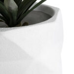 GloboStar® Artificial Garden VARENNA 20742 Επιδαπέδιο Πολυεστερικό Τσιμεντένιο Κασπώ Γλάστρα – Flower Pot Λευκό Φ40 x Υ30cm