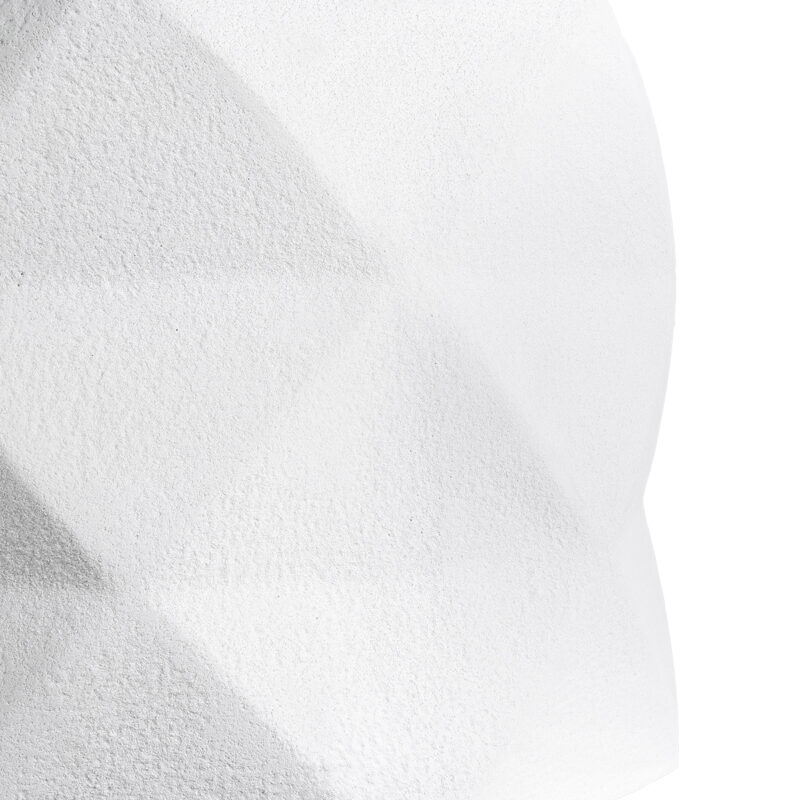 GloboStar® Artificial Garden VARENNA 20742 Επιδαπέδιο Πολυεστερικό Τσιμεντένιο Κασπώ Γλάστρα – Flower Pot Λευκό Φ40 x Υ30cm