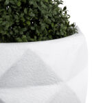 GloboStar® Artificial Garden VARENNA 20743 Επιδαπέδιο Πολυεστερικό Τσιμεντένιο Κασπώ Γλάστρα – Flower Pot Λευκό Φ40 x Υ60cm