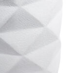 GloboStar® Artificial Garden VARENNA 20743 Επιδαπέδιο Πολυεστερικό Τσιμεντένιο Κασπώ Γλάστρα – Flower Pot Λευκό Φ40 x Υ60cm