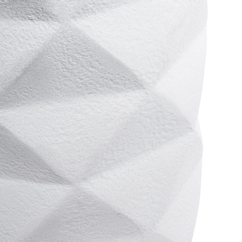 GloboStar® Artificial Garden VARENNA 20743 Επιδαπέδιο Πολυεστερικό Τσιμεντένιο Κασπώ Γλάστρα – Flower Pot Λευκό Φ40 x Υ60cm