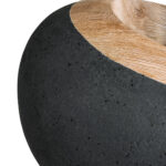 GloboStar® Artificial Garden RAVELLO 20746 Επιδαπέδιο Πολυεστερικό Τσιμεντένιο Κασπώ Γλάστρα – Flower Pot Μαύρο με Καφέ Μ82 x Π62 x Υ45cm