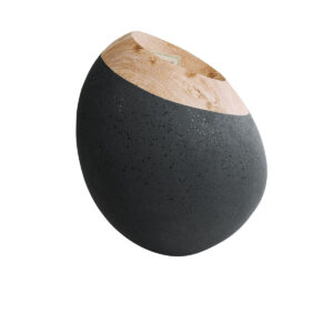 GloboStar® Artificial Garden RAVELLO 20747 Επιδαπέδιο Πολυεστερικό Τσιμεντένιο Κασπώ Γλάστρα – Flower Pot Μαύρο με Καφέ Μ60 x Π50 x Υ75cm