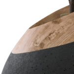 GloboStar® Artificial Garden RAVELLO 20747 Επιδαπέδιο Πολυεστερικό Τσιμεντένιο Κασπώ Γλάστρα – Flower Pot Μαύρο με Καφέ Μ60 x Π50 x Υ75cm