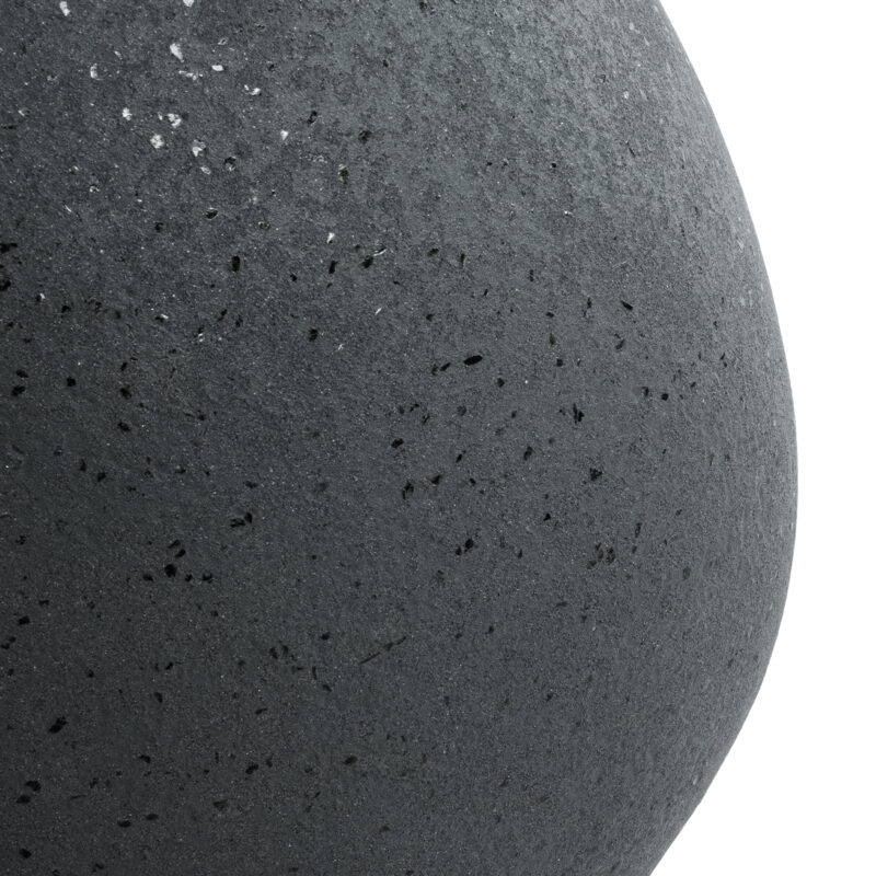 GloboStar® Artificial Garden RAVELLO 20747 Επιδαπέδιο Πολυεστερικό Τσιμεντένιο Κασπώ Γλάστρα – Flower Pot Μαύρο με Καφέ Μ60 x Π50 x Υ75cm