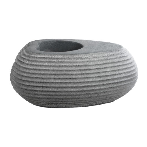 GloboStar® Artificial Garden FLORENCE 20750 Επιδαπέδιο Πολυεστερικό Τσιμεντένιο Κασπώ Γλάστρα – Flower Pot Γκρι Μ108 x Π72 x Υ40cm