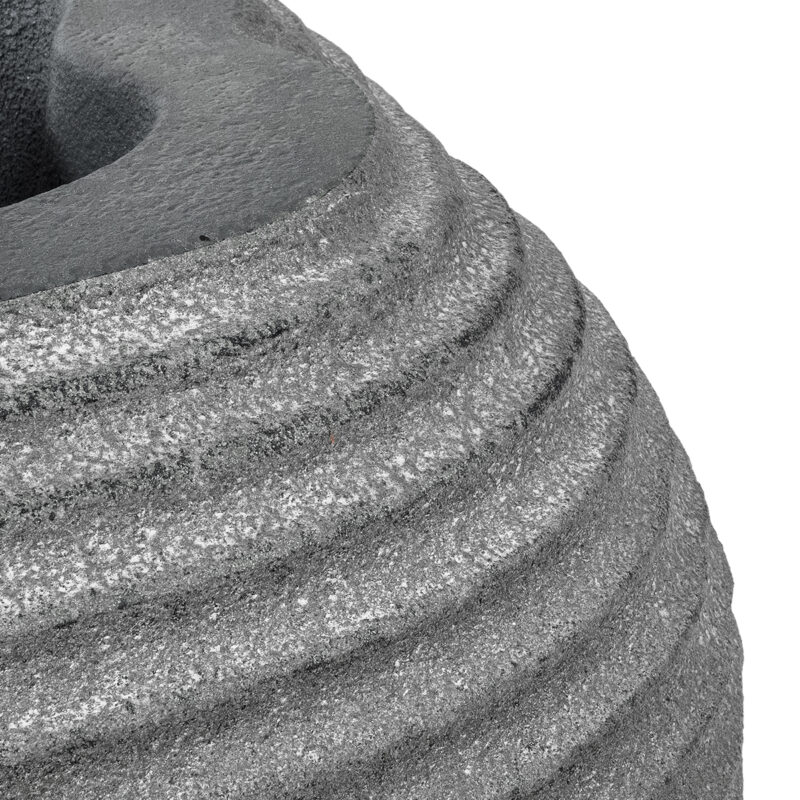 GloboStar® Artificial Garden FLORENCE 20750 Επιδαπέδιο Πολυεστερικό Τσιμεντένιο Κασπώ Γλάστρα – Flower Pot Γκρι Μ108 x Π72 x Υ40cm