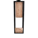 GloboStar® Artificial Garden CASSIANO 20752 Επιδαπέδιο Μεταλλικό Τσιμεντένιο Κασπώ Γλάστρα – Flower Pot Καφέ με Μαύρο Μ36 x Π36 x Υ120cm