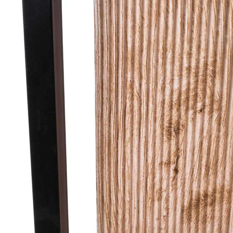 GloboStar® Artificial Garden CASSIANO 20752 Επιδαπέδιο Μεταλλικό Τσιμεντένιο Κασπώ Γλάστρα – Flower Pot Καφέ με Μαύρο Μ36 x Π36 x Υ120cm