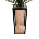 GloboStar® Artificial Garden CASSIANO 20753 Επιδαπέδιο Μεταλλικό Τσιμεντένιο Κασπώ Γλάστρα – Flower Pot Καφέ με Μαύρο Μ36 x Π36 x Υ90cm