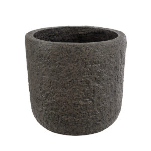 GloboStar® Artificial Garden LUCCA 20755 Επιδαπέδιο Πολυεστερικό Τσιμεντένιο Κασπώ Γλάστρα – Flower Pot Καφέ Φ25 x Υ23cm