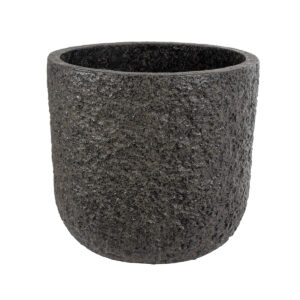 GloboStar® Artificial Garden LUCCA 20756 Επιδαπέδιο Πολυεστερικό Τσιμεντένιο Κασπώ Γλάστρα – Flower Pot Καφέ Φ31 x Υ28cm